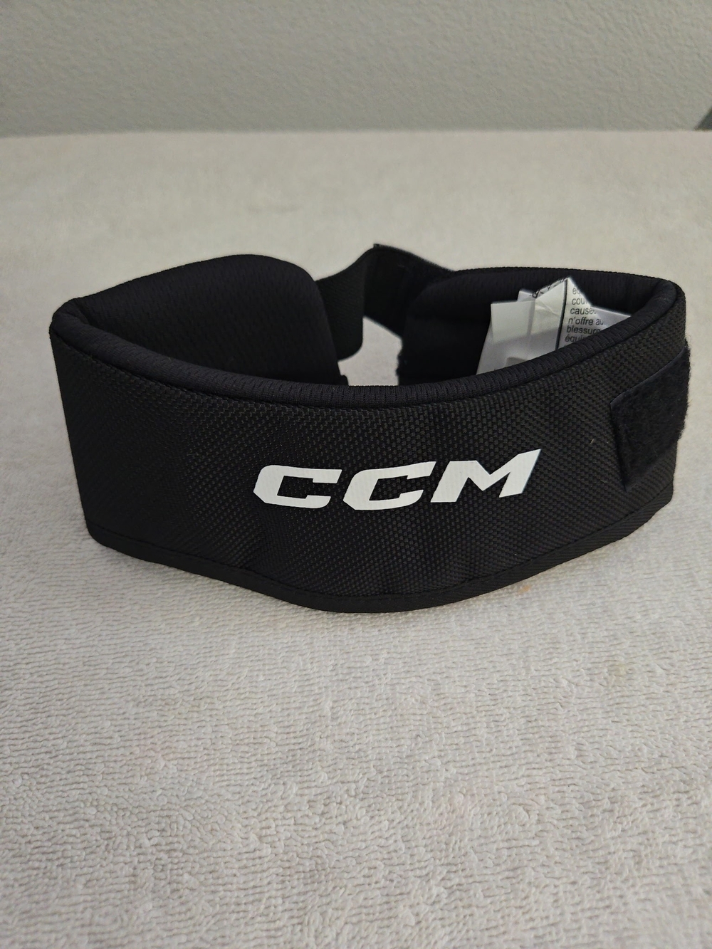 CCM Black Kids Hockey Neck Guard with White Logo